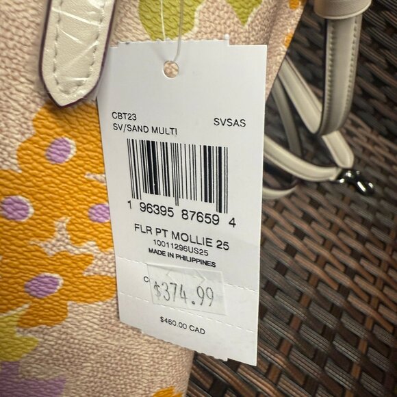 coach Mollie Tote Bag 25 In Signature Canvas With Floral Print cbt23 - Picture 7 of 7